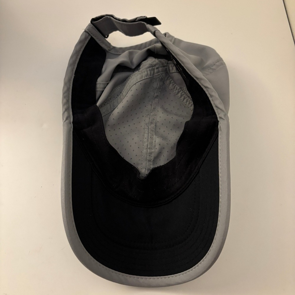 Nike Featherlight Dri-Fit Hat Mens OSFM Grey Adjustable Swoosh Running Cap - Picture 6 of 6